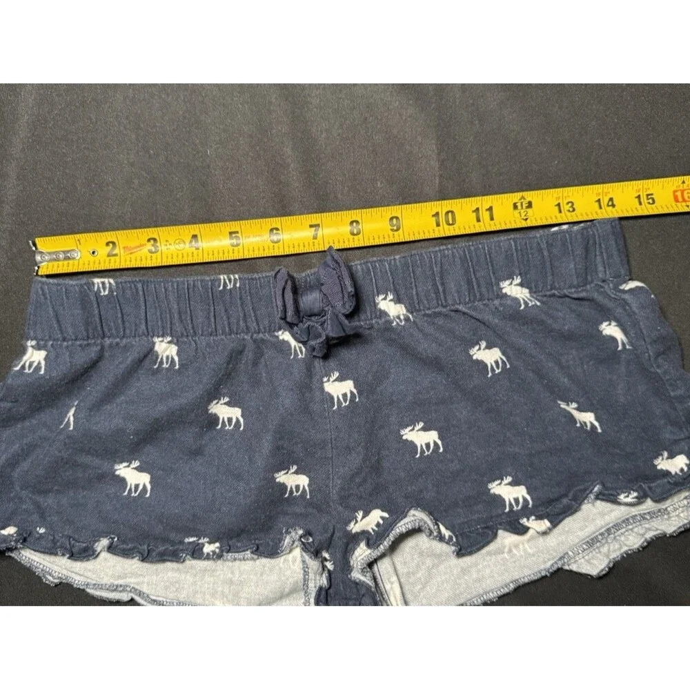 Y2K Abercrombie & Fitch Moose Micro Sleep Pajama Shorts Medium - Picture 5 of 7